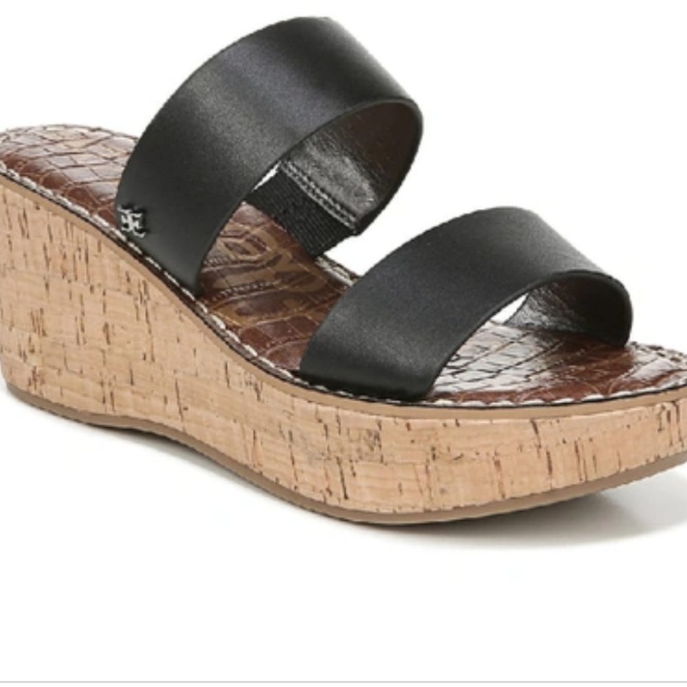 Sam Edelman Black Rydell Cork Sandals